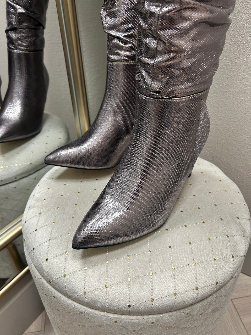 Boxley metallic silver boot