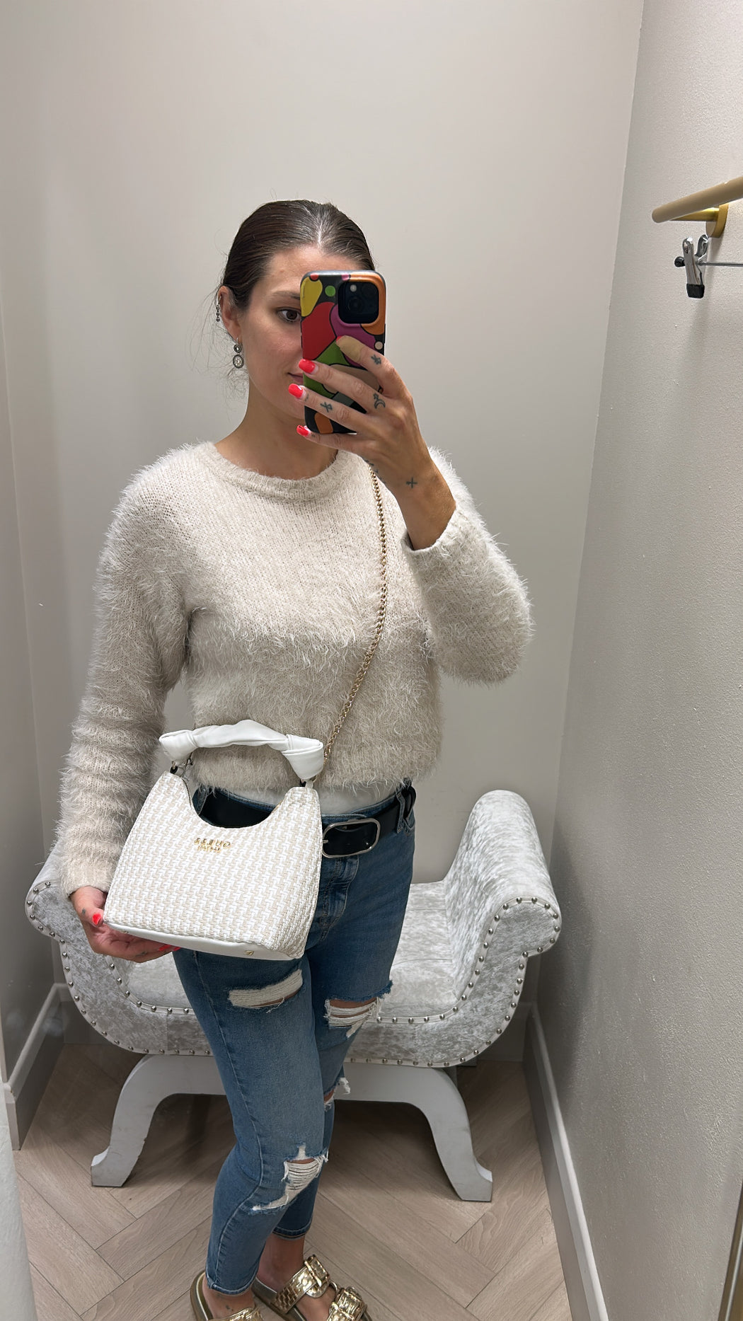 Guess White Multi MIREMA Bag. WG963101