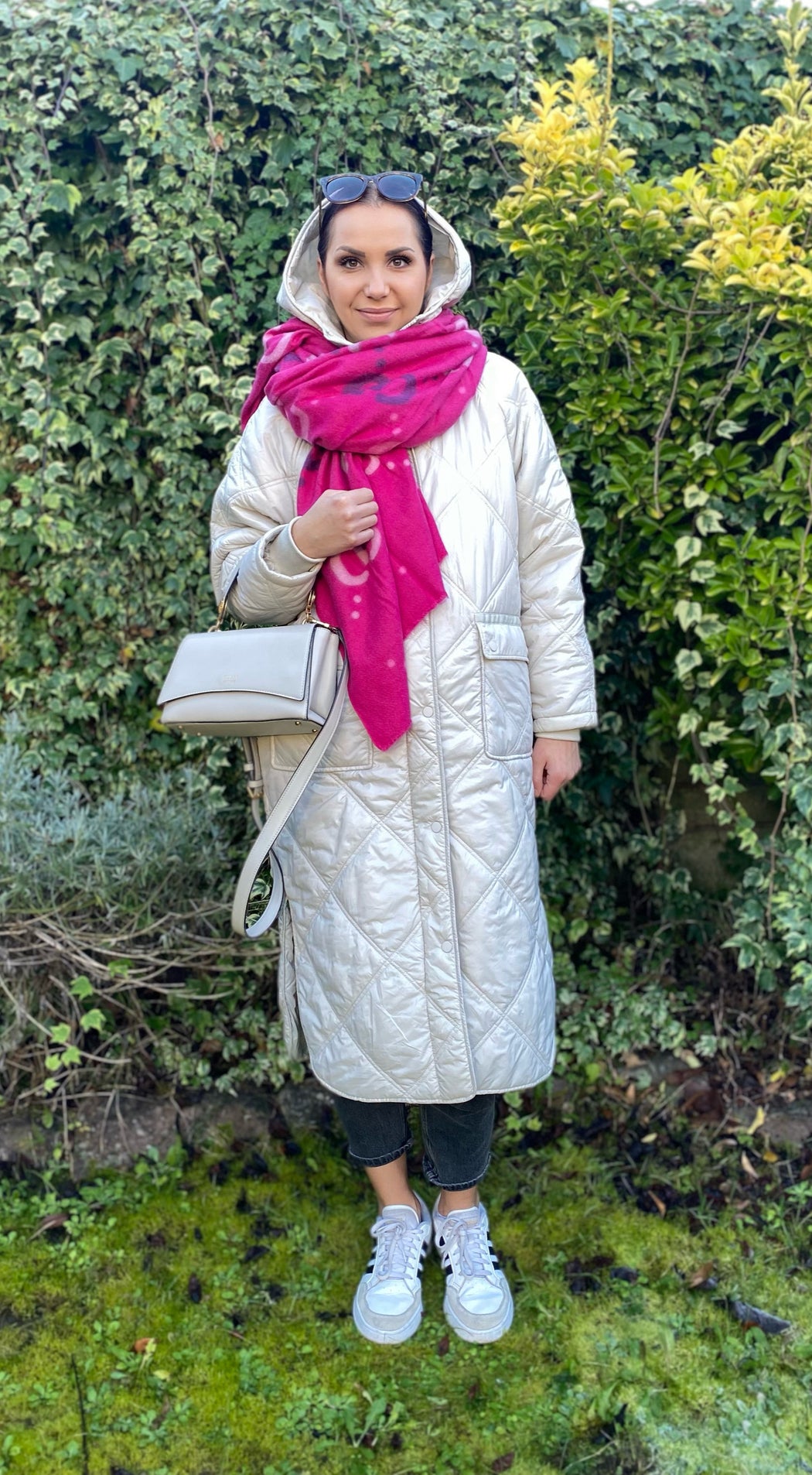 Celine pink logo scarf