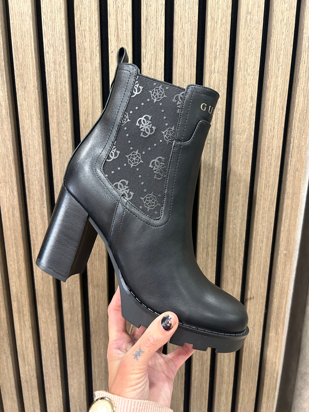 Guess Black Logo Boots FLFNLLELE10
