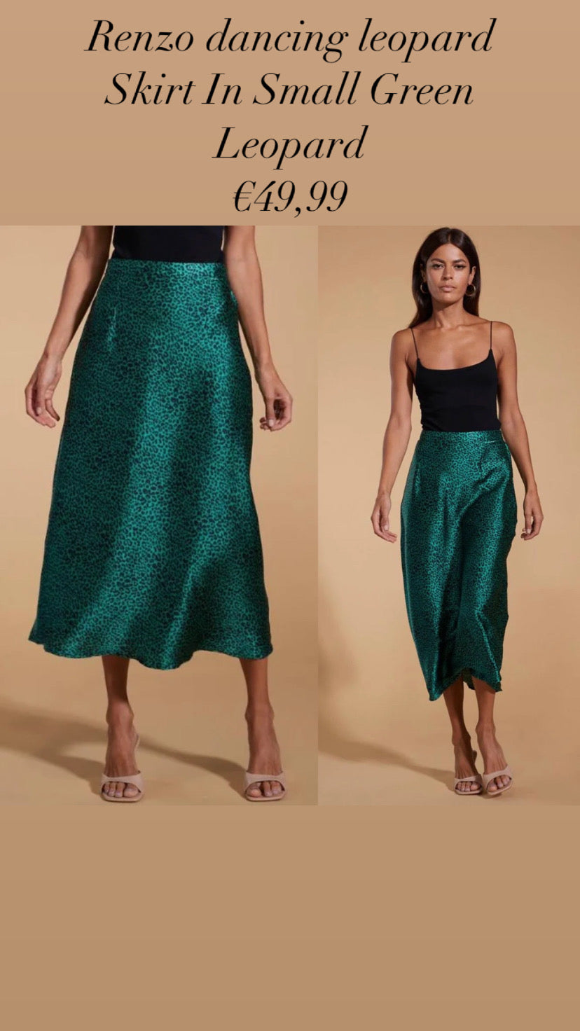 Green top leopard skirt