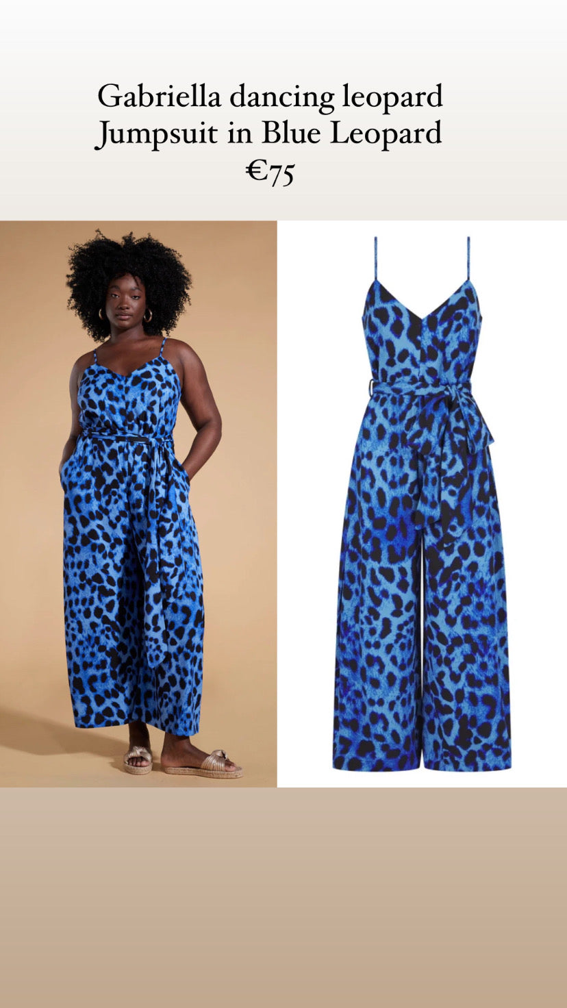 Gabriella jumpsuit dancing leopard  in Bright Blue Leopard