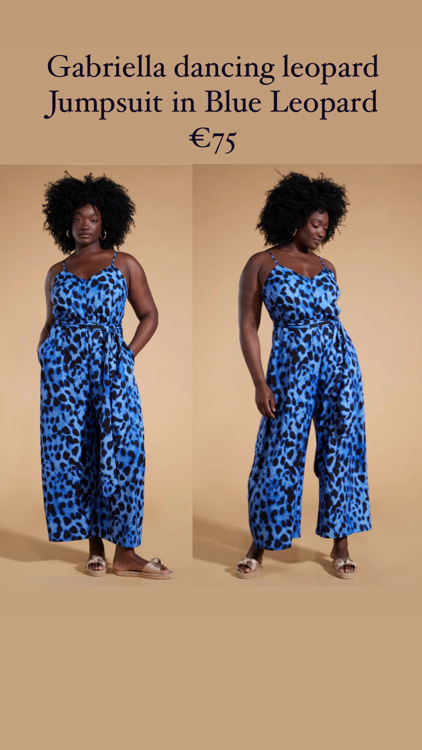 Gabriella jumpsuit dancing leopard  in Bright Blue Leopard