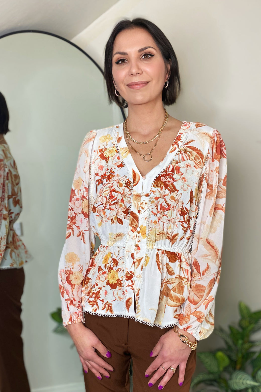 Guess hera floral blouse