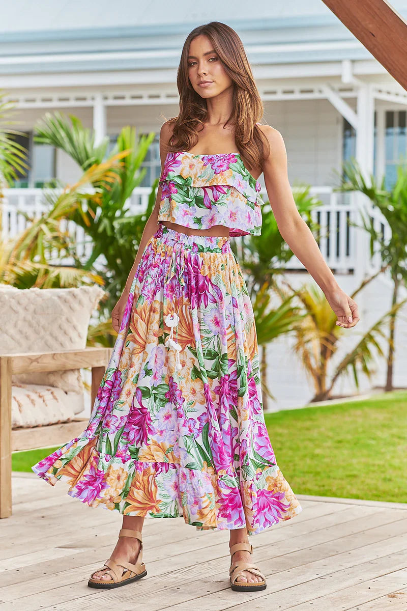 Honolulu print maxi & top set