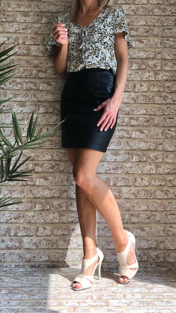 Black PU Leather Skirt
