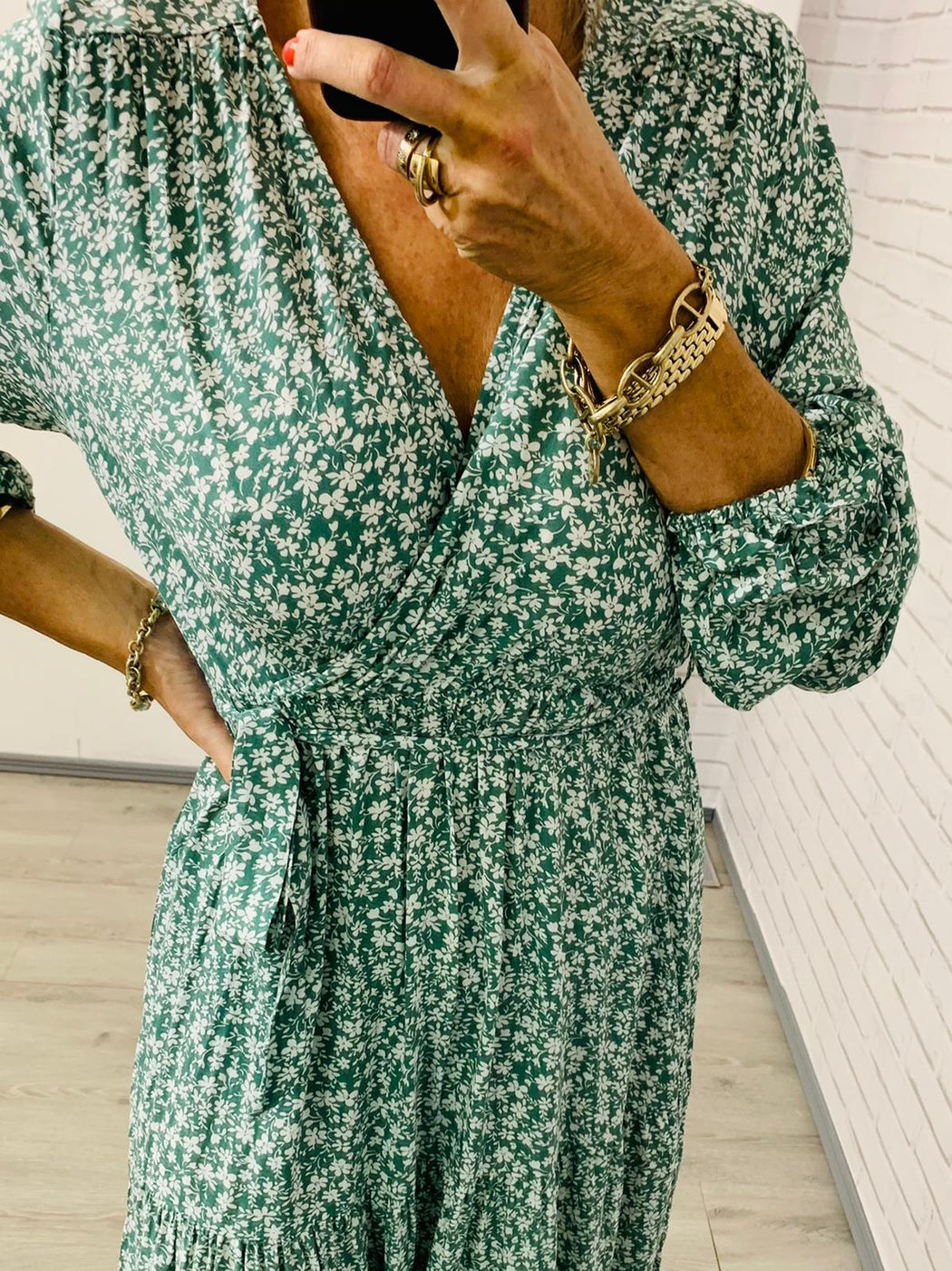 Green Marie floral dress