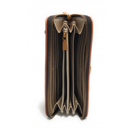 Brown logo cognac Izzy wallet