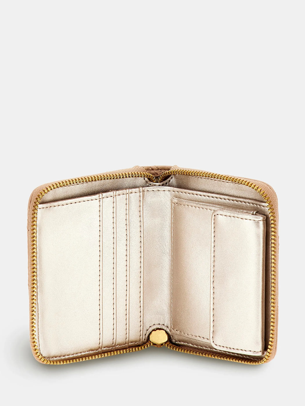 Beige Guess giully mini wallet