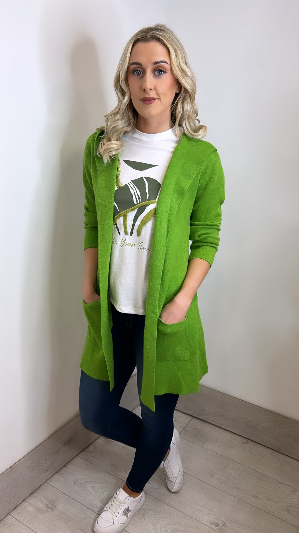 Green Lilly hooded cardi