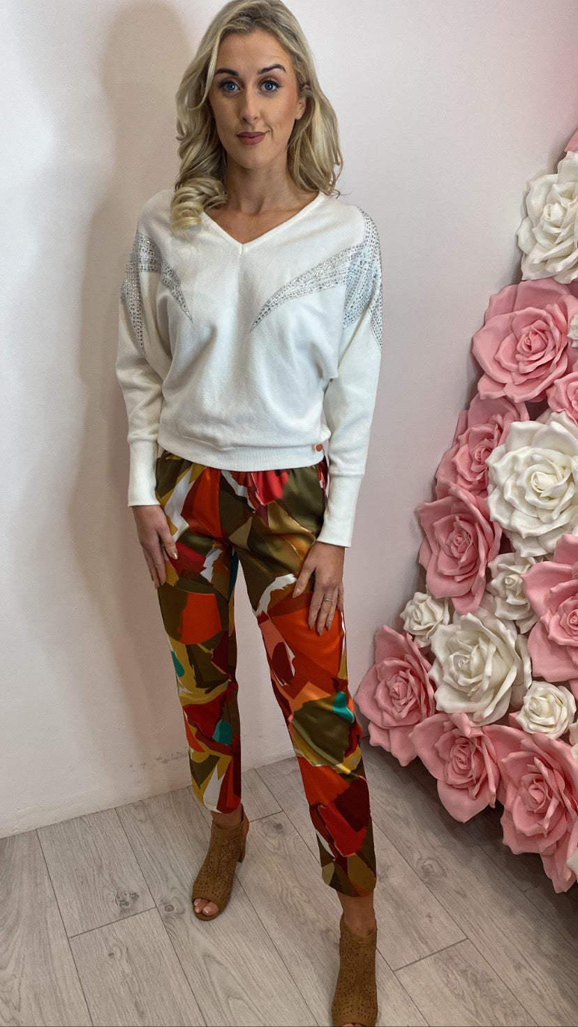 Astratto 3953 sale fly girl print trousers