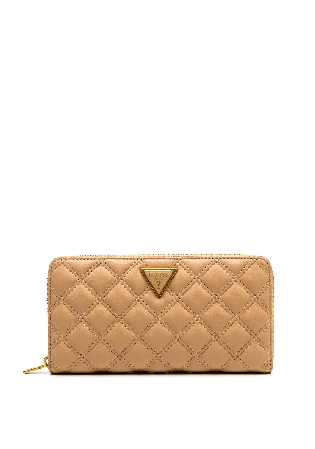 Guess Giully Large Quilted Zip Around Wallet, Beige