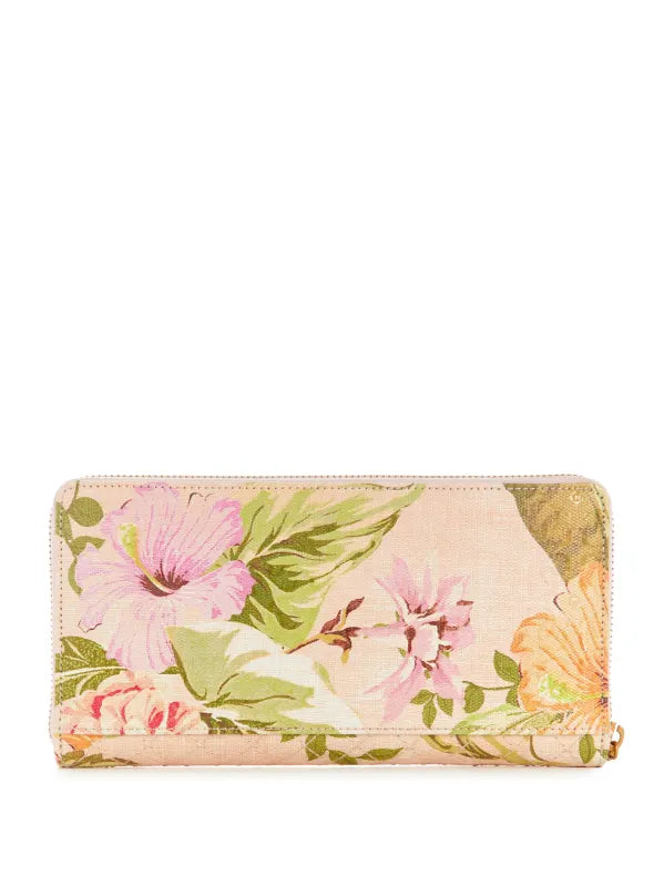Nerina peach floral organiser wallet