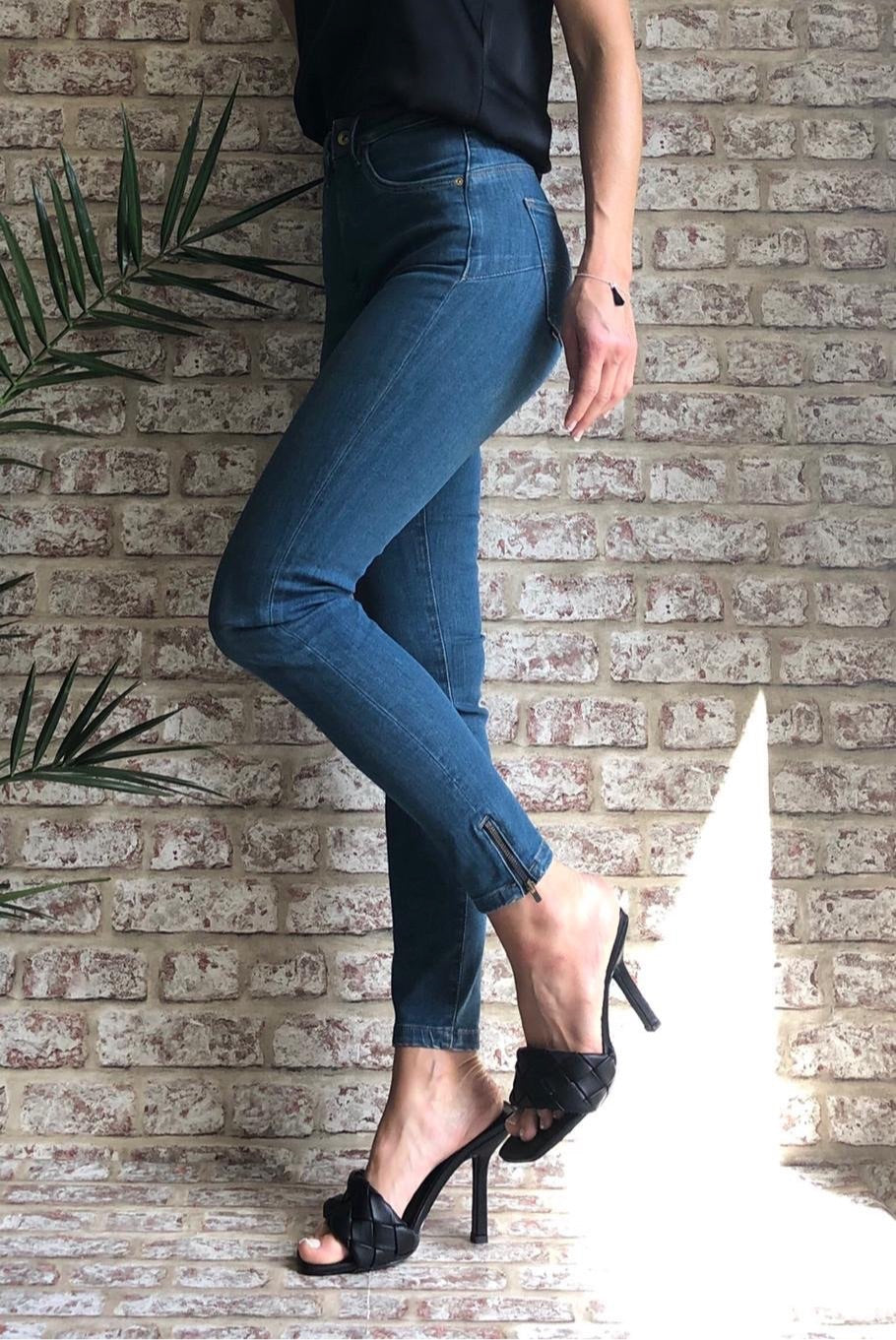 123389 Salsa Sale Push In Secret Glamour High Waist Jeans with Zips