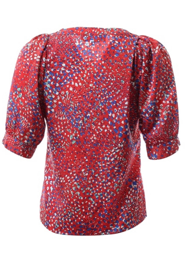 Red Clea rr print top