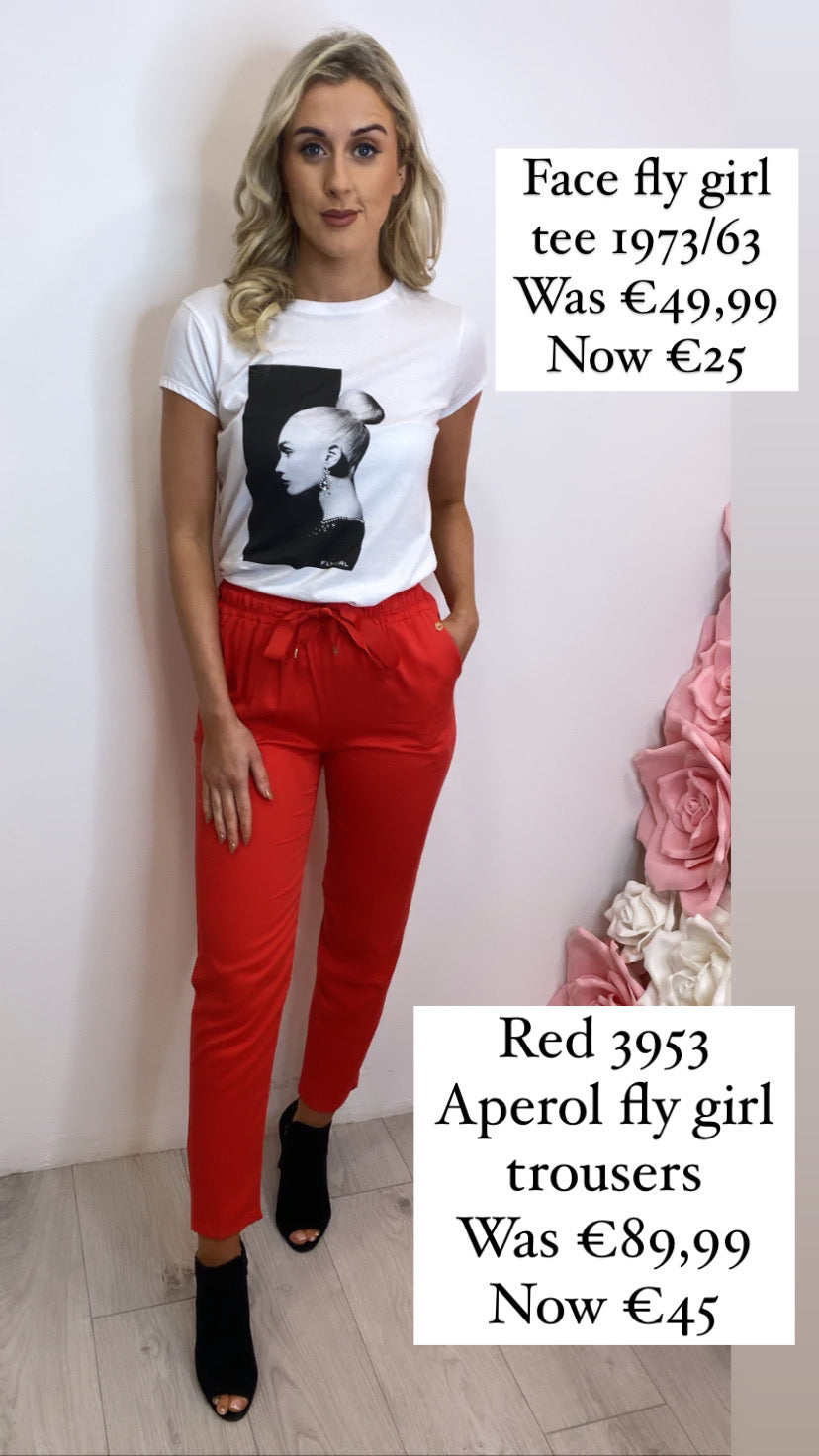 Red 3953 sale Aperol fly girl trousers