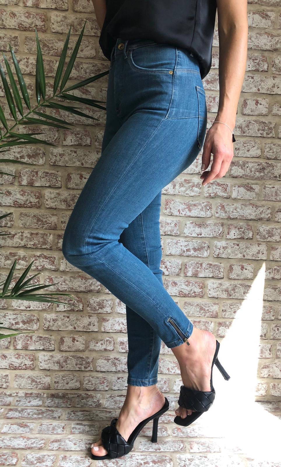 123389 Salsa Sale Push In Secret Glamour High Waist Jeans with Zips