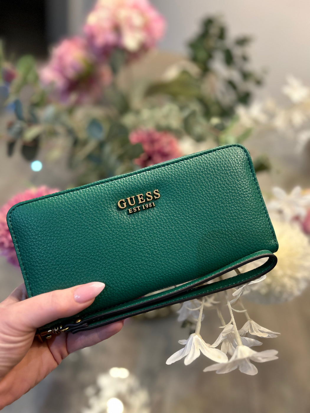 Guess green wallet Clearance