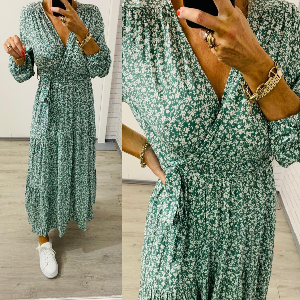 Green Marie floral dress