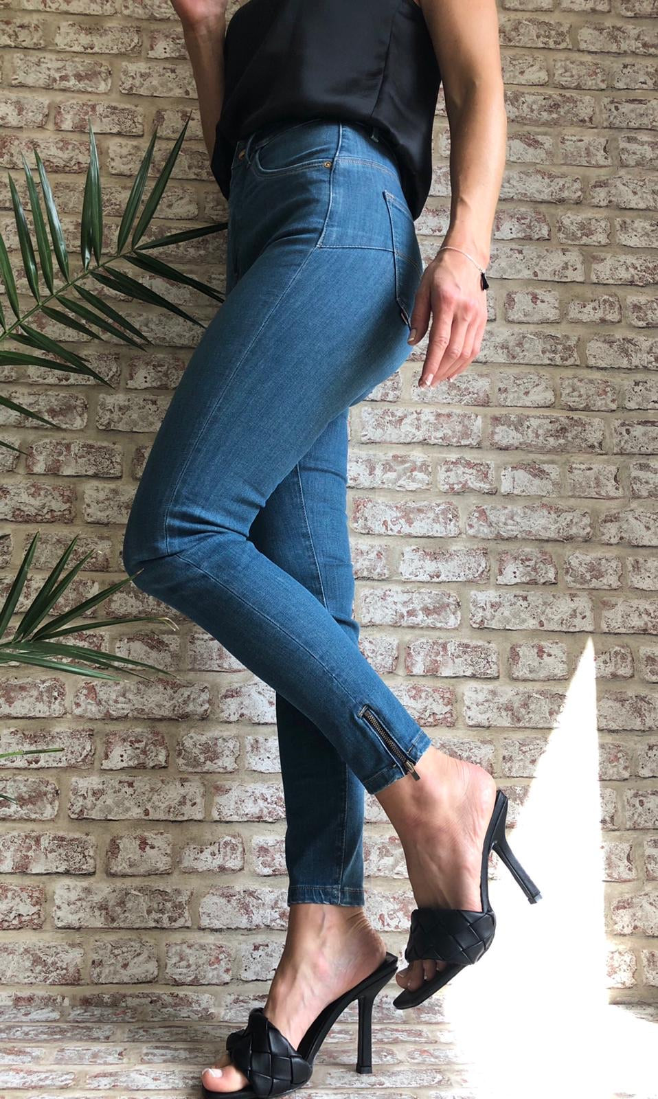 123389 Salsa Sale Push In Secret Glamour High Waist Jeans with Zips