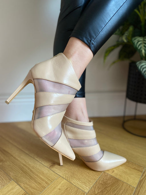 Guess nude heeled shoe boots