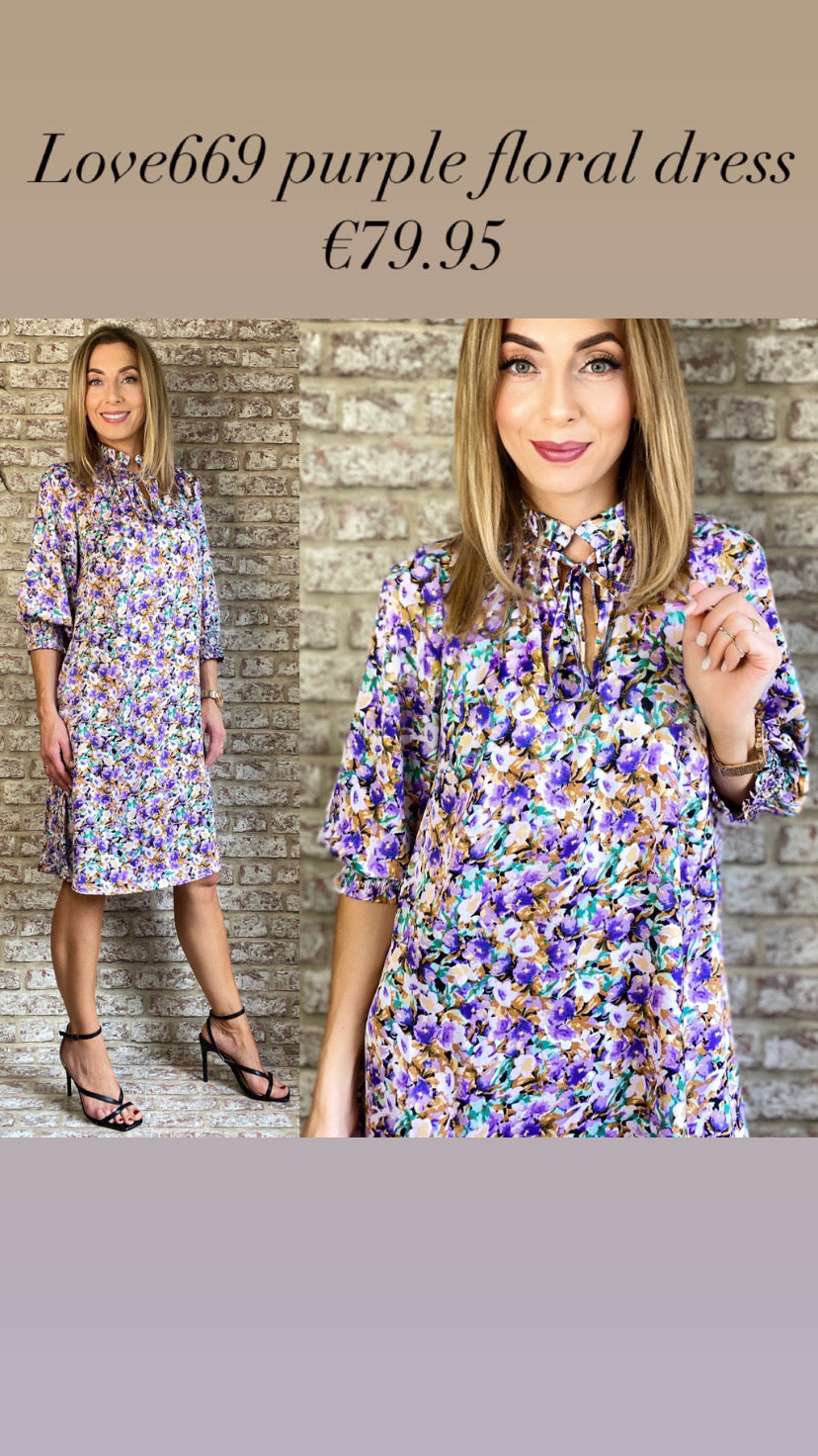 Love669 sale  purple floral dress