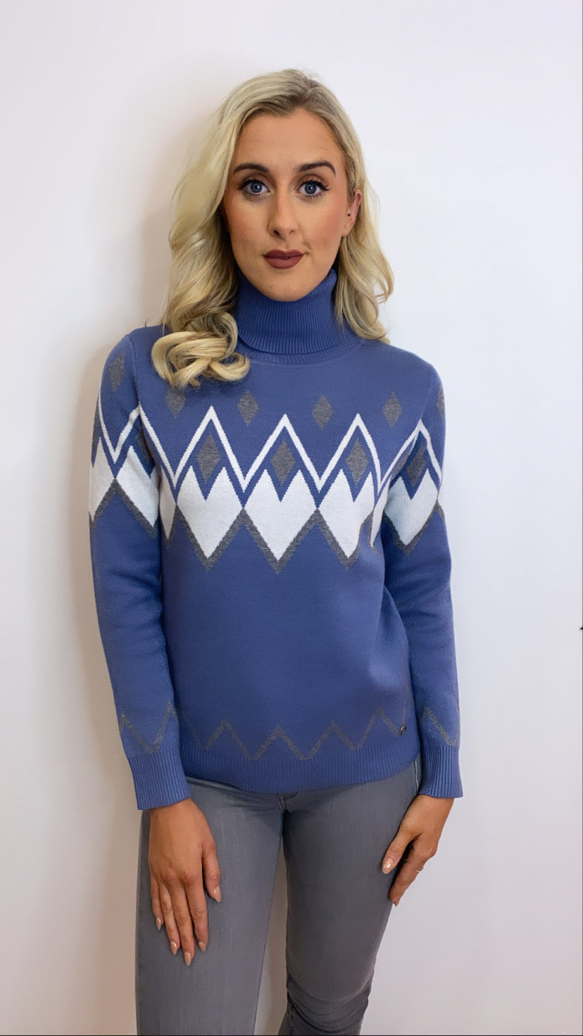Cammello avion blue knit jumper