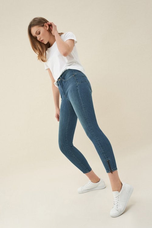 123389 Salsa Sale Push In Secret Glamour High Waist Jeans with Zips