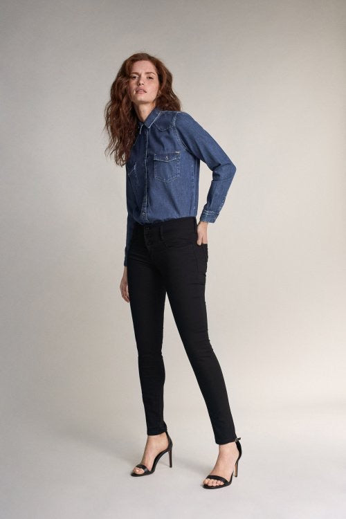 123425 MYSTERY PUSH UP SKINNY TRUE BLACK