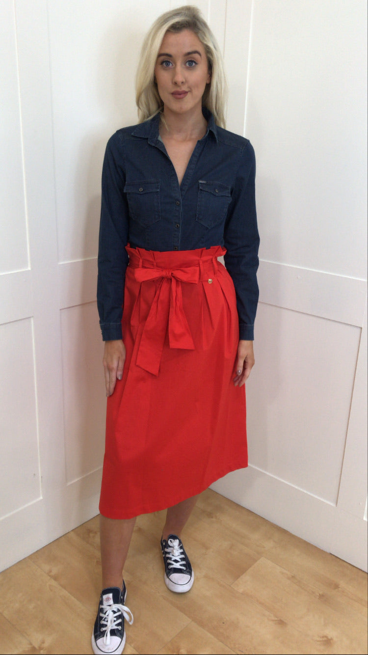Gonna sale red high waist skirt
