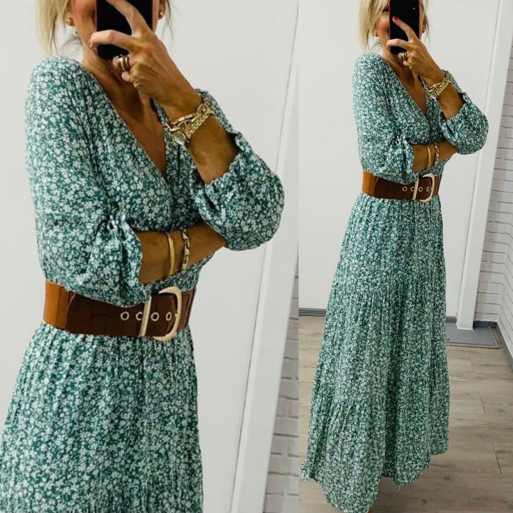Green Marie floral dress