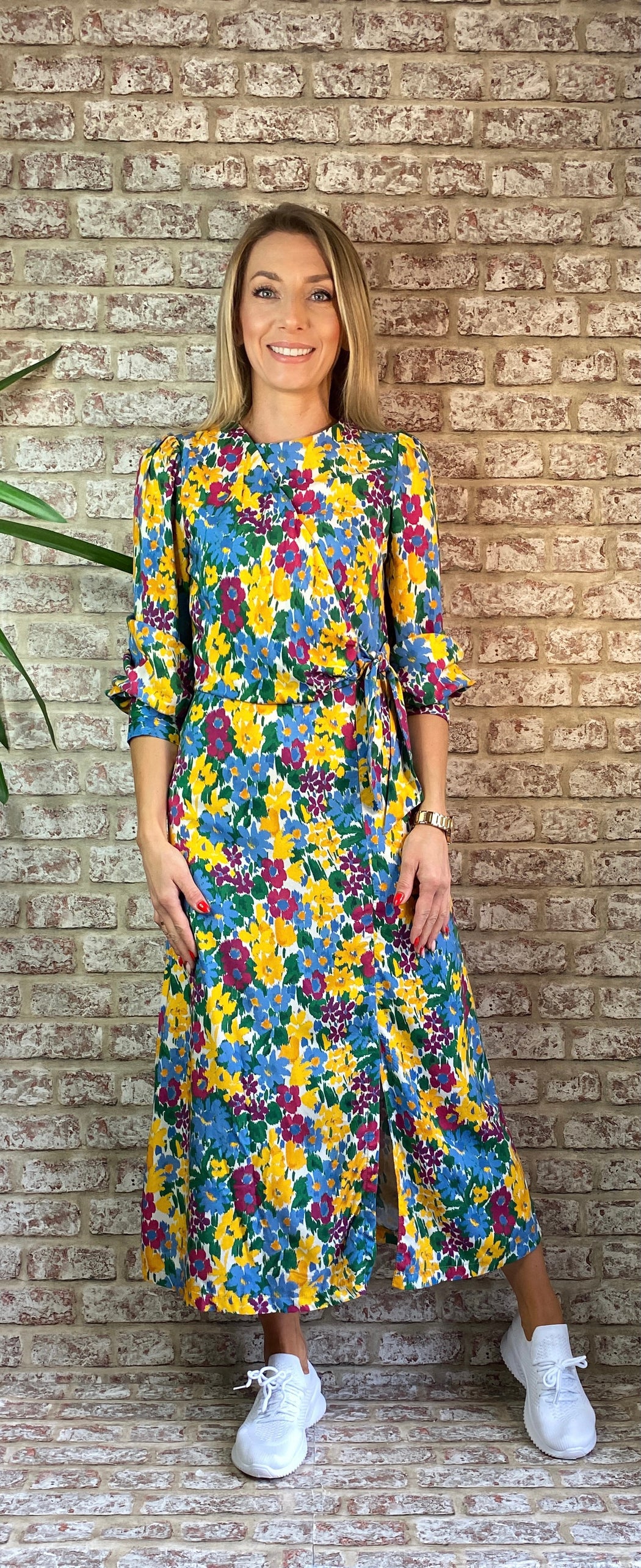 AlICE PUFF SLEEVE FLORAL MIDI closet sale