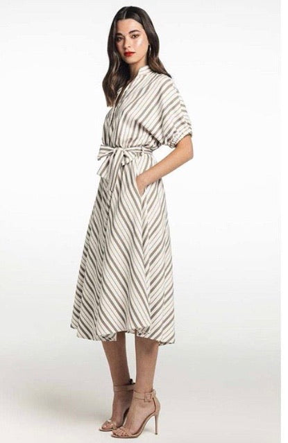 Lilly sale stripe pocket fit and flare dress