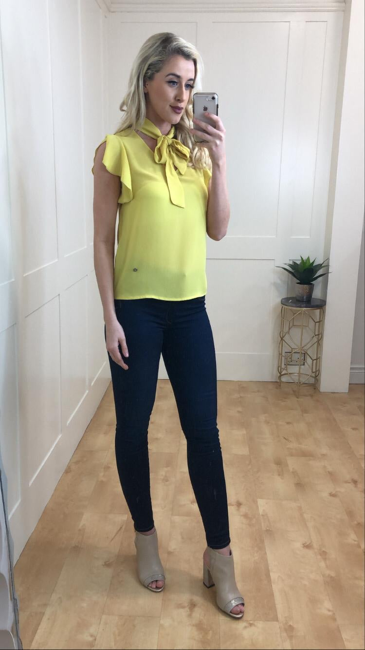 Hayley Yellow Bow Blouse sale