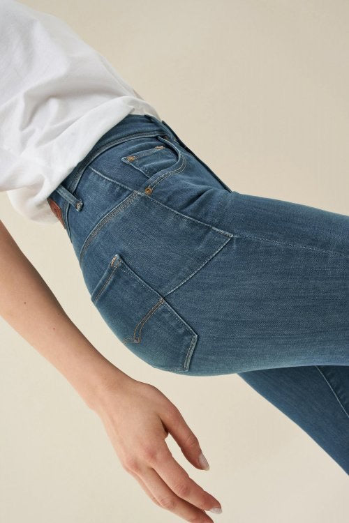 123389 Salsa Sale Push In Secret Glamour High Waist Jeans with Zips