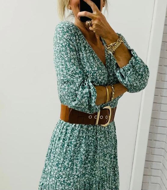 Green Marie floral dress
