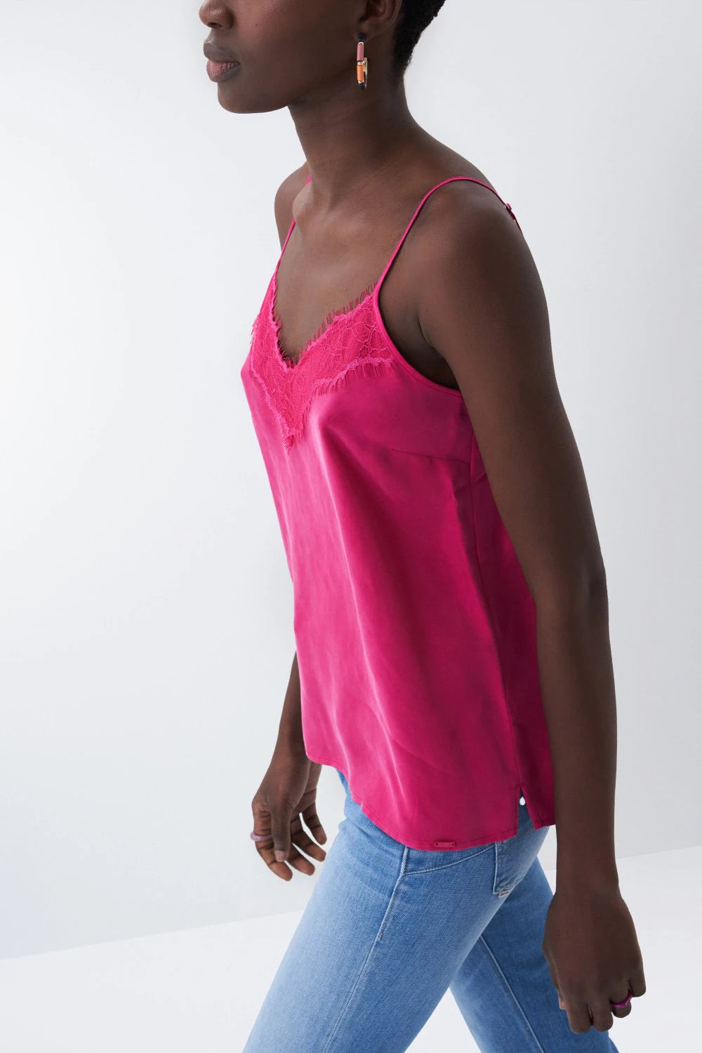 122861 salsa pink cami with lace sale