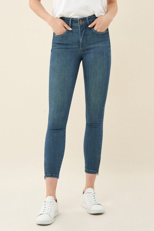 123389 Salsa Sale Push In Secret Glamour High Waist Jeans with Zips