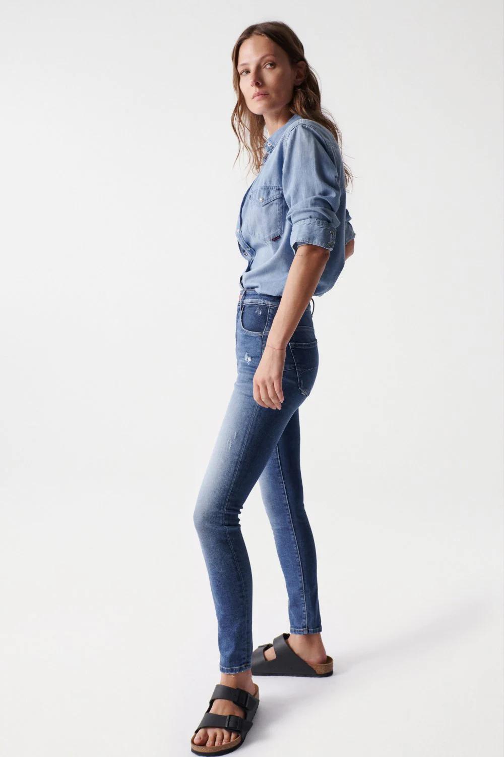126673 salsa skinny push in secret jeans with wash detail