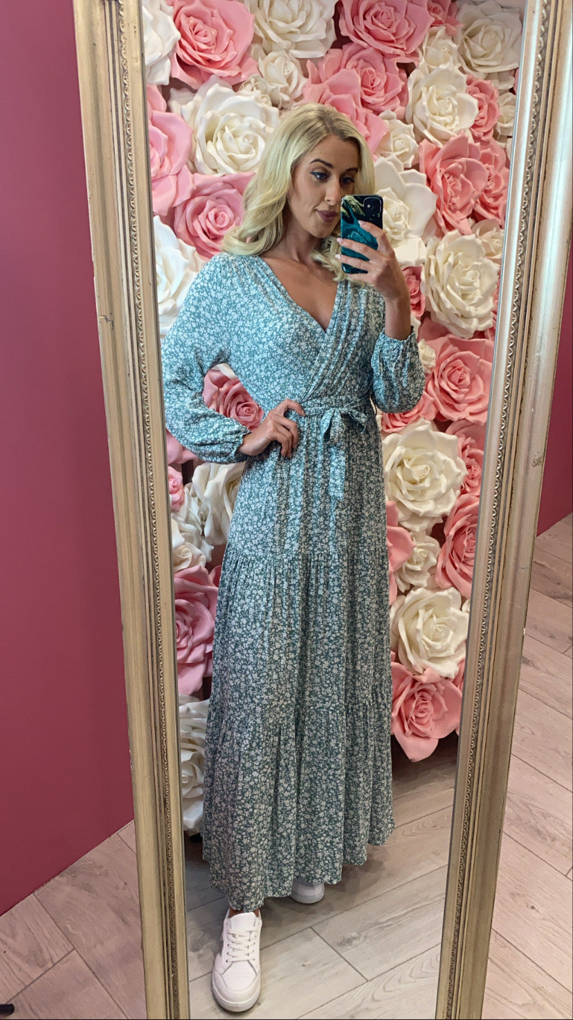 Green Marie floral dress