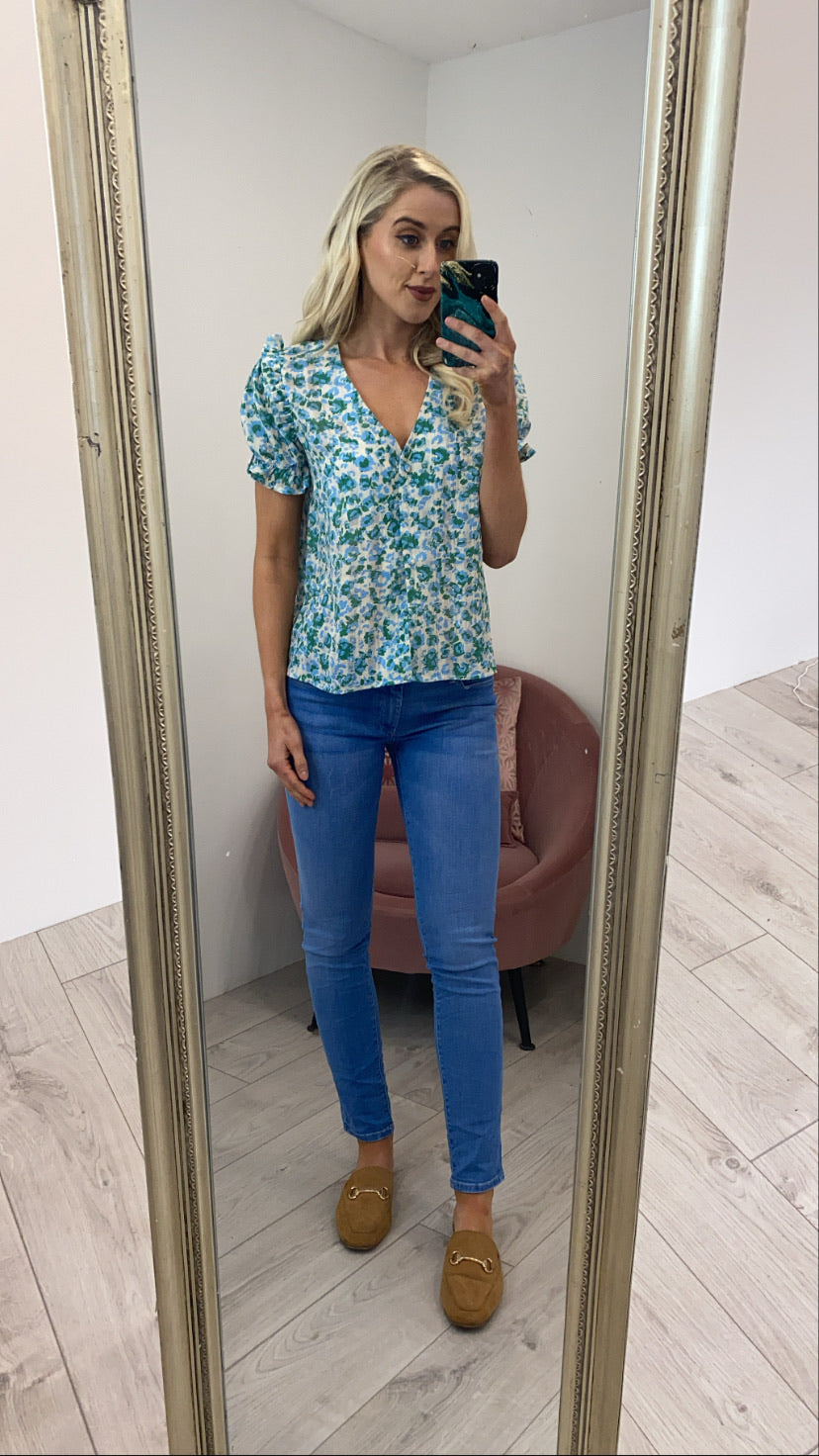 Macy green floral top