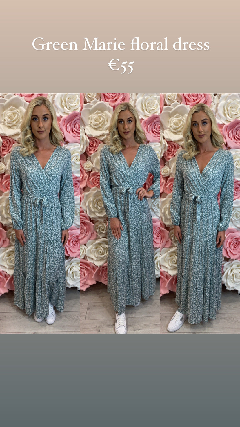 Green Marie floral dress